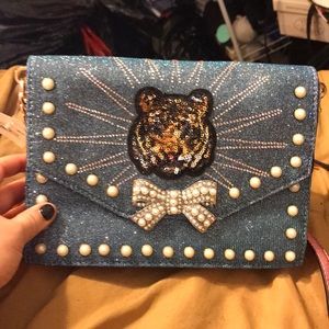 Aldo Light Blue Crossbody Tiger Bag